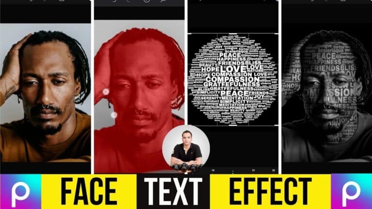 Face Text (Typography Effect) Tutorial in Picsart Using Blending Modes