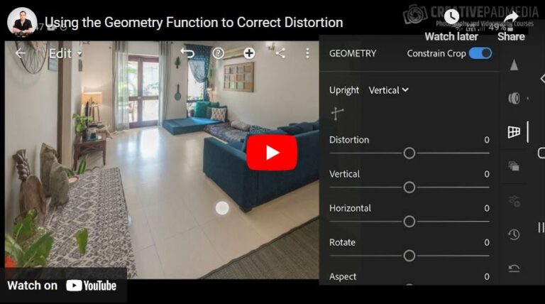 Lightroom Mobile – Use the Geometry Function to Correct Distortion