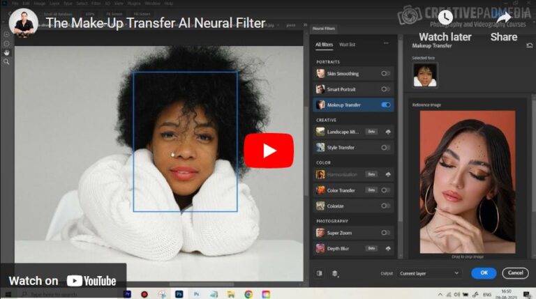 How to Use the Make-up Transfer Neural Filter in Photoshop (AI)