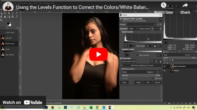 How to Use Levels Setting in GIMP for Color Correction?