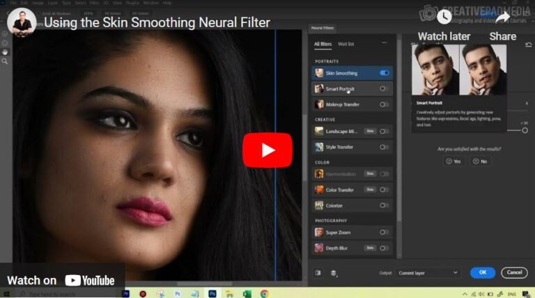 How to Use the Skin Smoothing Neural Filter in Photoshop? – Beginners Tutorial